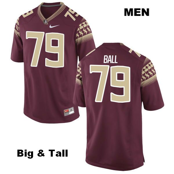 Men's NCAA Nike Florida State Seminoles #79 Josh Ball College Big & Tall Red Stitched Authentic Football Jersey JHI5569HH